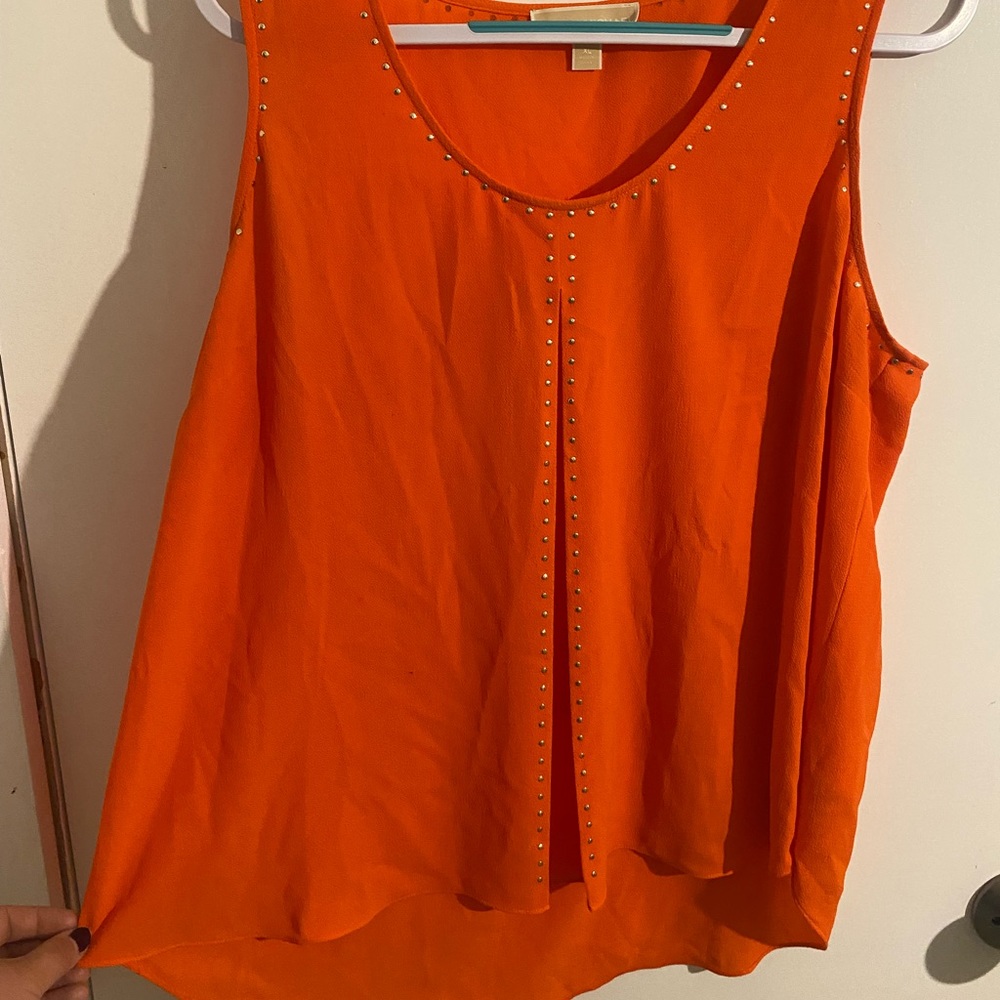 Michael Kors rhinestone orange tank top